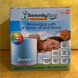 Serenity Spa Essential Oil Diffuser. Reenergize. Ultrasonic LED Diffuser. NEW!!